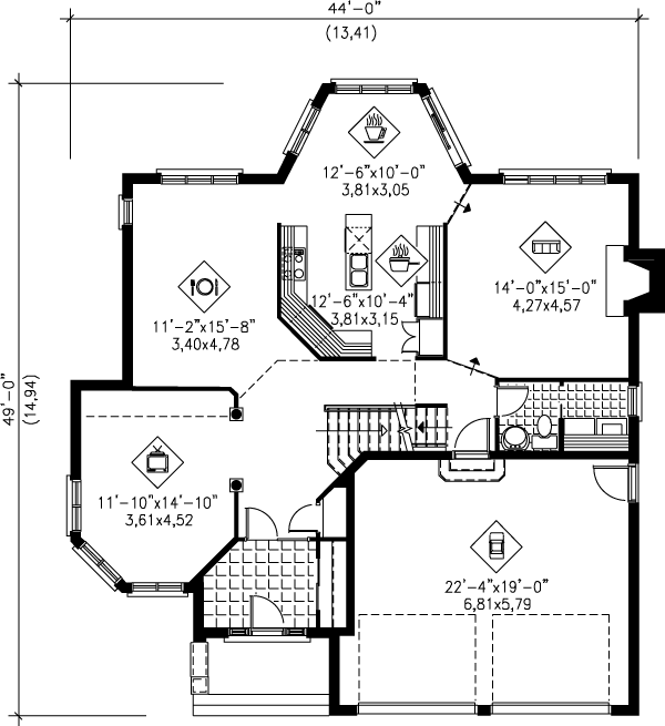European Floor Plan - Main Floor Plan #25-2217