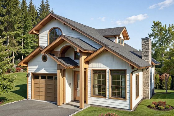 Exterior - Front Elevation for Traditional House Plan #117-188 - 3 bed, 2 bath