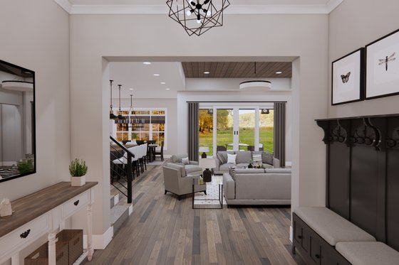 Interior - Entry for Farmhouse House Plan #51-1218 - 3 bed, 2.5 bath