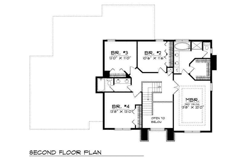 House Plan Design - Floor Plan - Upper Floor for Modern House Plan #70-439 - 4 bed, 2.5 bath