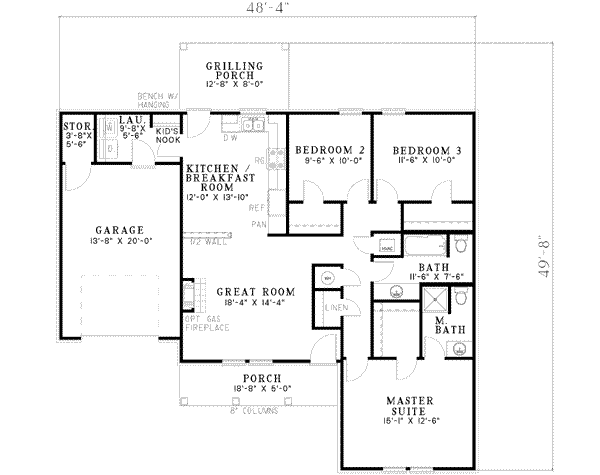 Home Plan - Ranch Floor Plan - Main Floor Plan #17-2081