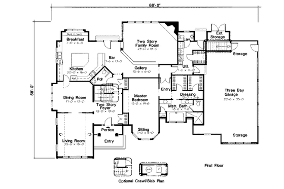 Floor Plan - Main Floor for Country House Plan #312-635 - 4 bed, 4 bath