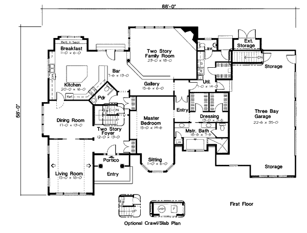 Country Floor Plan - Main Floor Plan #312-635