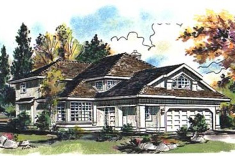 House Blueprint - European Exterior - Front Elevation Plan #18-9180