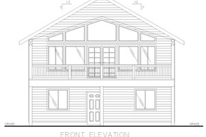 Exterior - Front Elevation 3 for Country House Plan #117-975 - 2 bed, 2 bath