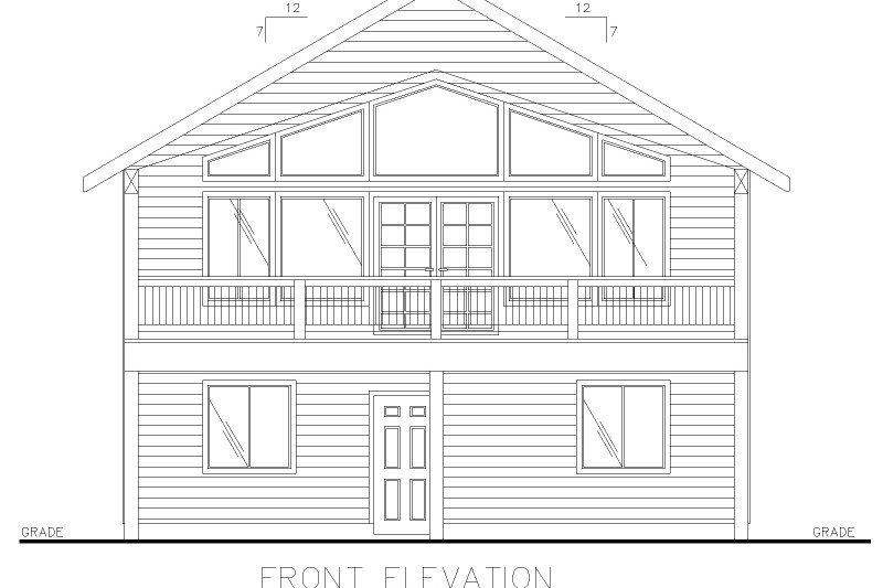 Home Plan - Exterior - Front Elevation 3 for Country House Plan #117-975 - 2 bed, 2 bath