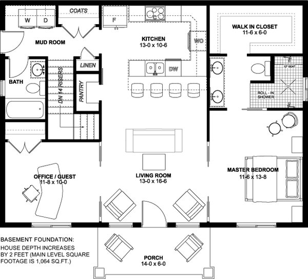 House Blueprint - Floor Plan - Other Floor for Barndominium House Plan #126-305 - 2 bed, 2 bath