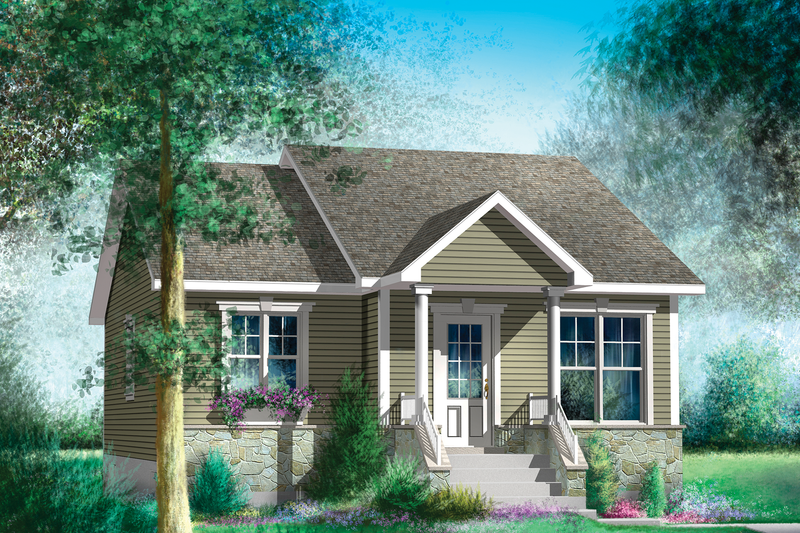Cottage Style House Plan - 2 Beds 1 Baths 919 Sq/Ft Plan #25-4447