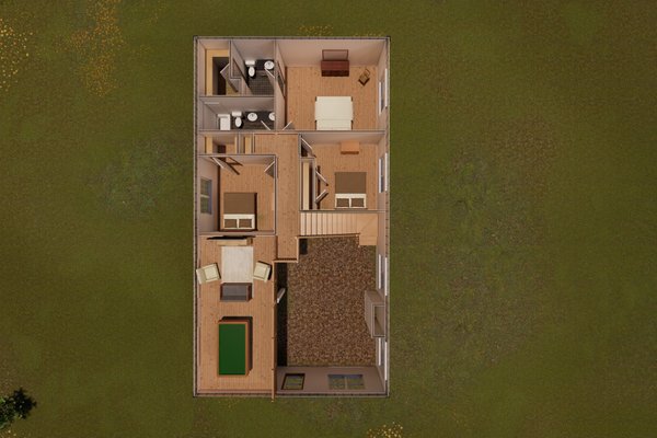 House Blueprint - Farmhouse Floor Plan - Upper Floor Plan #513-2218