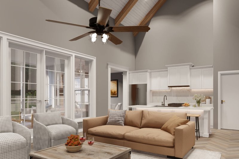 Dream House Plan - Interior - Family Room for Farmhouse House Plan #923-359 - 5 bed, 3 bath