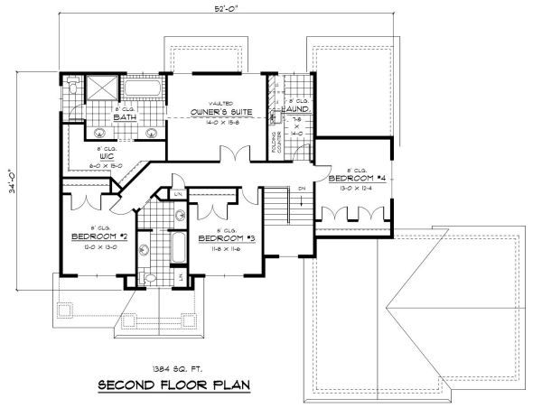 Country Floor Plan - Upper Floor Plan #51-286