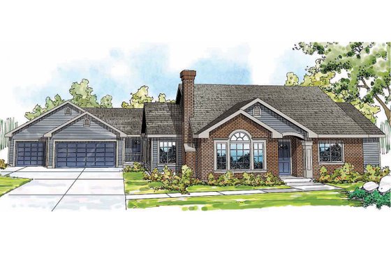 Exterior - Front Elevation 3 for Traditional House Plan #124-857 - 5 bed, 3 bath