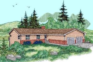 Ranch Exterior - Front Elevation Plan #60-381