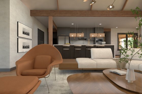 Interior - Family Room for Barndominium House Plan #1064-302 - 3 bed, 2.5 bath