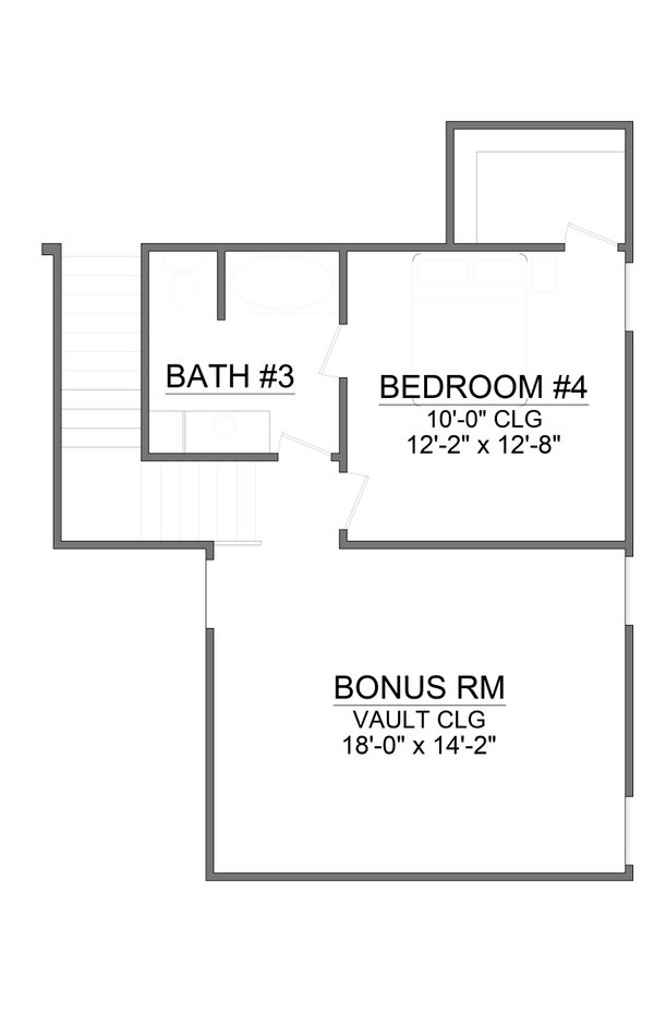 Traditional Floor Plan - Upper Floor Plan #1098-14