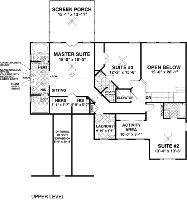 Craftsman Floor Plan - Upper Floor Plan #56-561
