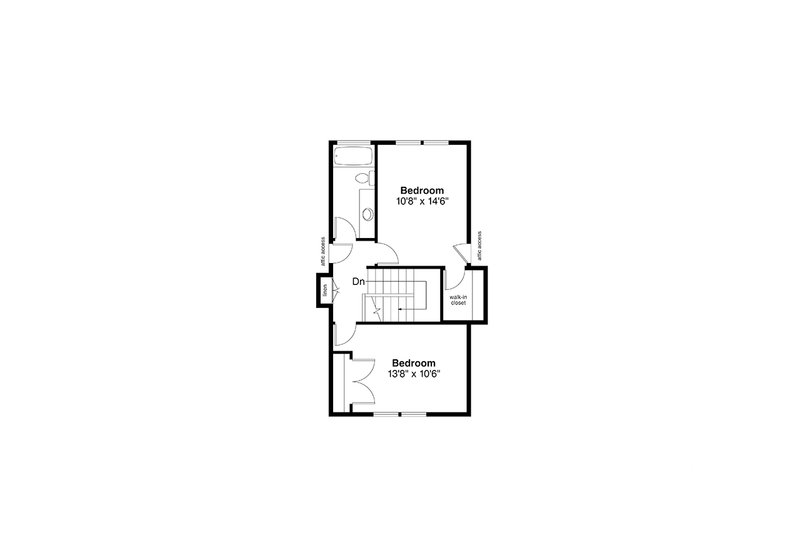 Home Plan - Floor Plan - Upper Floor for Cottage House Plan #124-380 - 3 bed, 2.5 bath
