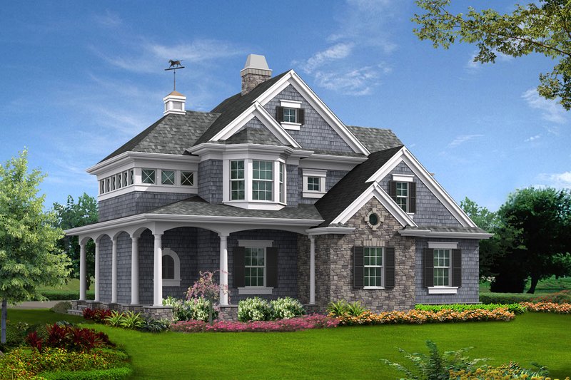 Architectural House Design - Country Exterior - Front Elevation Plan #132-190