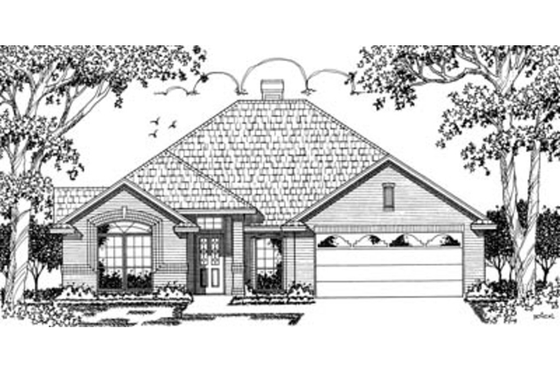 Exterior - Front Elevation for Traditional House Plan #42-115 - 3 bed, 2 bath