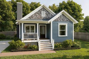 Exterior - Front Elevation for Bungalow House Plan #79-309 - 4 bed, 2 bath