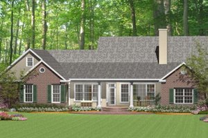 Exterior - Rear Elevation for Southern House Plan #406-9618 - 3 bed, 3.5 bath