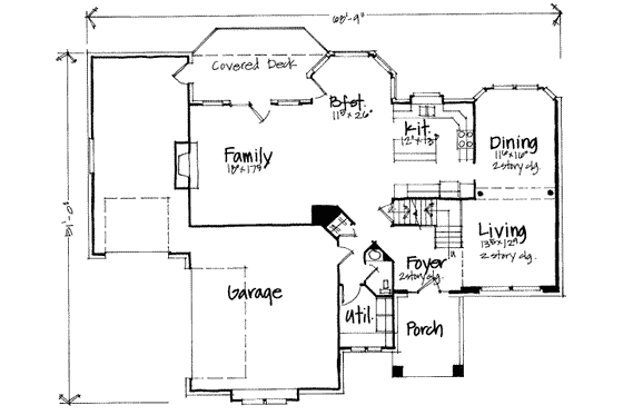 Floor Plan - Main Floor for Traditional House Plan #308-236 - 4 bed, 3.5 bath