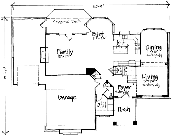Floor Plan - Main Floor for Traditional House Plan #308-236 - 4 bed, 3.5 bath