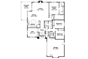 Floor Plan - Main Floor for Prairie House Plan #124-1065 - 3 bed, 2 bath