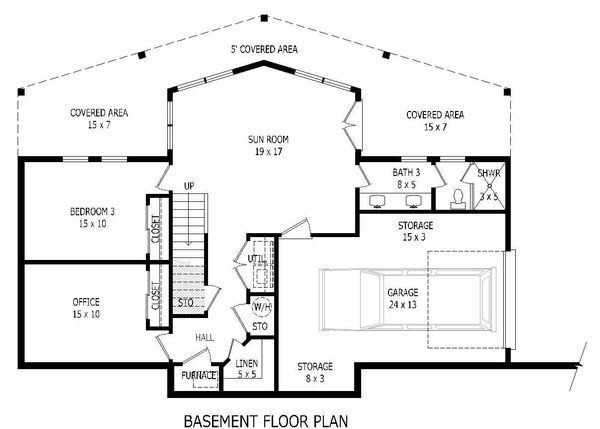 House Plan Design - Adobe / Southwestern Floor Plan - Lower Floor Plan #932-119