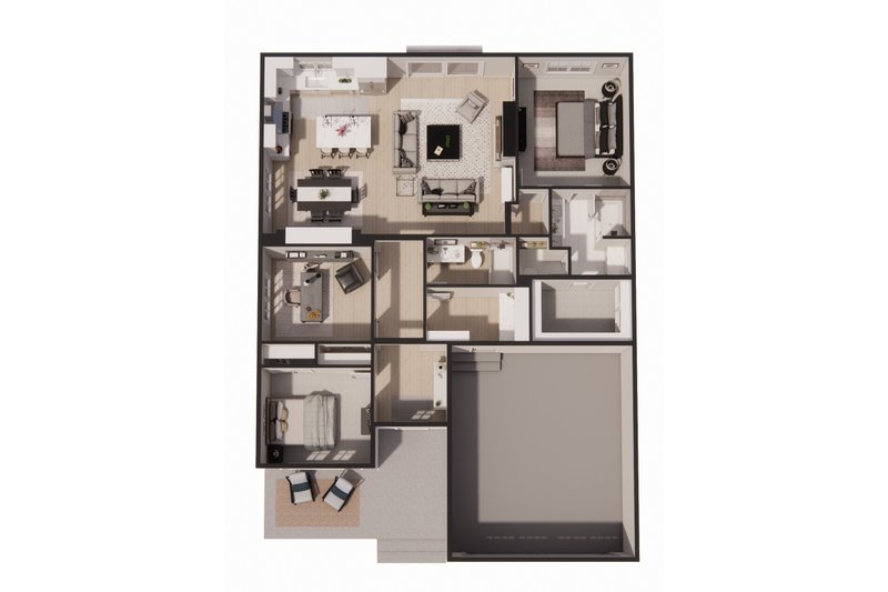 Home Plan - Floor Plan - Main Floor 1 for Craftsman House Plan #51-1530 - 3 bed, 2 bath