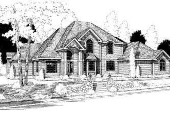 Exterior - Front Elevation for Traditional House Plan #75-153 - 4 bed, 3.5 bath