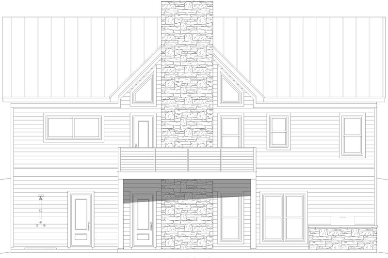 House Blueprint - Exterior - Rear Elevation 1 for Country House Plan #932-1114 - 3 bed, 2.5 bath
