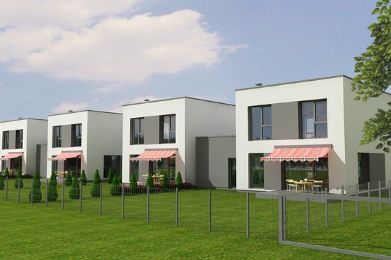 Exterior - Rear Elevation for Contemporary House Plan #538-15 - 3 bed, 1.5 bath