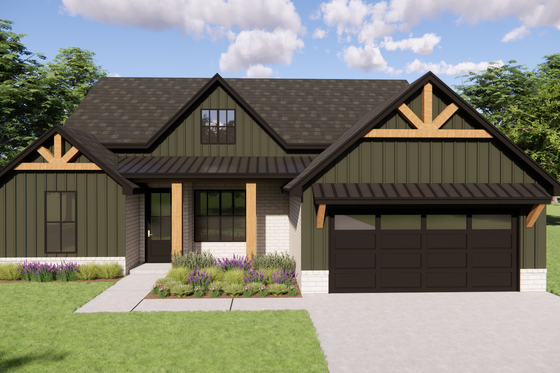 Exterior - Front Elevation 4 for Farmhouse House Plan #1119-8 - 4 bed, 2 bath