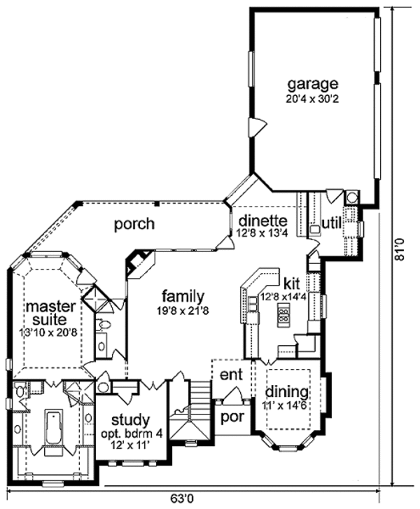 Home Plan - European Floor Plan - Main Floor Plan #84-253