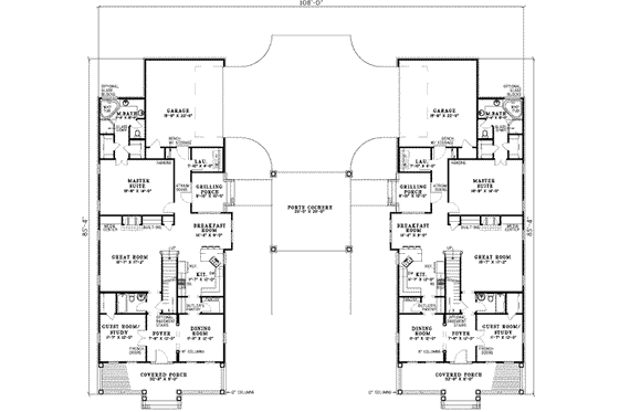 Floor Plan - Main Floor for Country House Plan #17-2264 - 4 bed, 3 bath