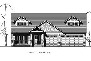 Exterior - Front Elevation for European House Plan #130-137 - 4 bed, 2.5 bath