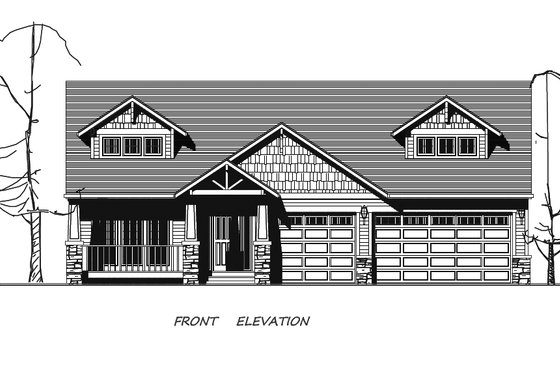 Exterior - Front Elevation for European House Plan #130-137 - 4 bed, 2.5 bath