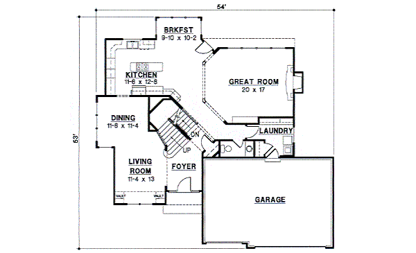 Traditional Floor Plan - Main Floor Plan #67-545