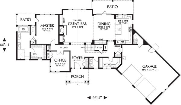 Craftsman Floor Plan - Main Floor Plan #48-655