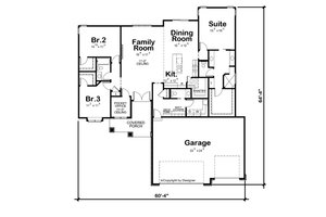 Floor Plan - Main Floor for Traditional House Plan #20-2490 - 3 bed, 2.5 bath