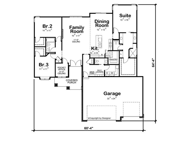 House Plan Design - Traditional Floor Plan - Main Floor Plan #20-2490