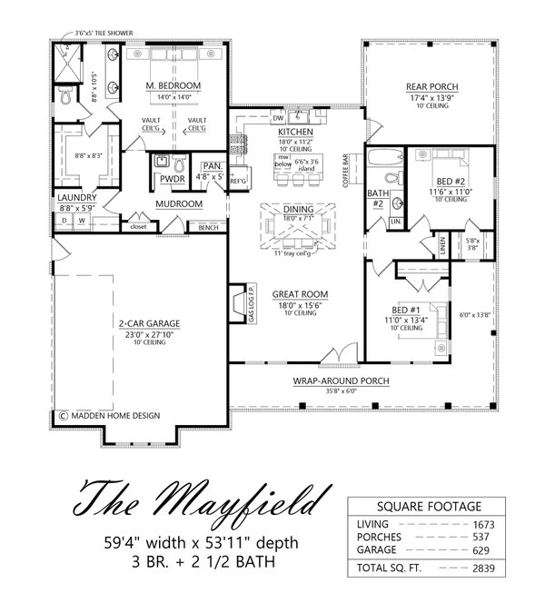 Dream House Plan - Farmhouse Floor Plan - Main Floor Plan #1074-115