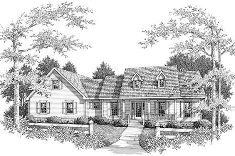 House Blueprint - Country Exterior - Front Elevation Plan #14-234
