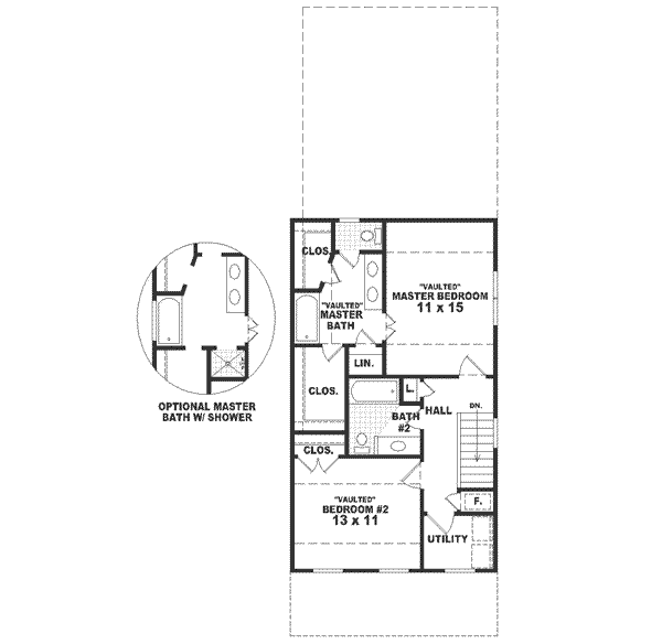 Country Floor Plan - Upper Floor Plan #81-105