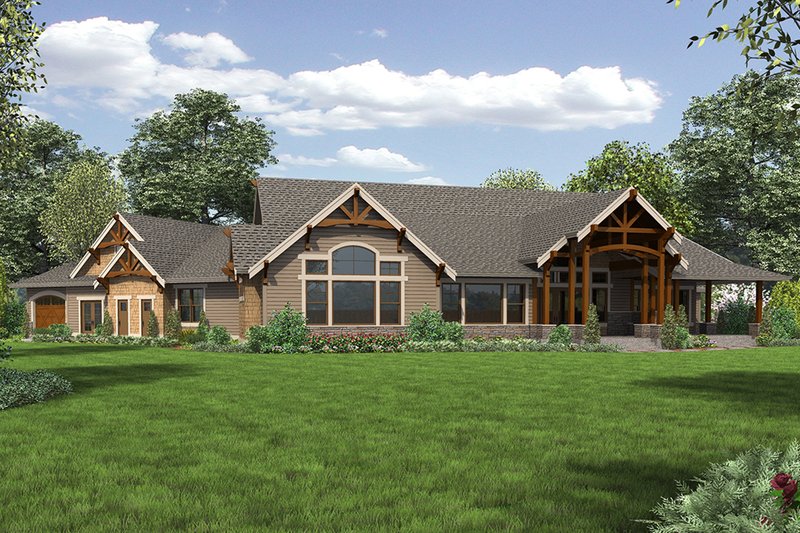 Dream House Plan - Exterior - Rear Elevation for Cottage House Plan #132-568 - 4 bed, 3.5 bath