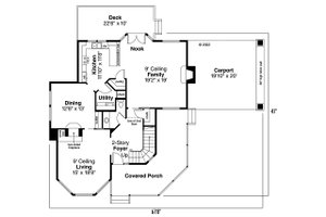 Floor Plan - Main Floor for Farmhouse House Plan #124-113 - 3 bed, 2.5 bath