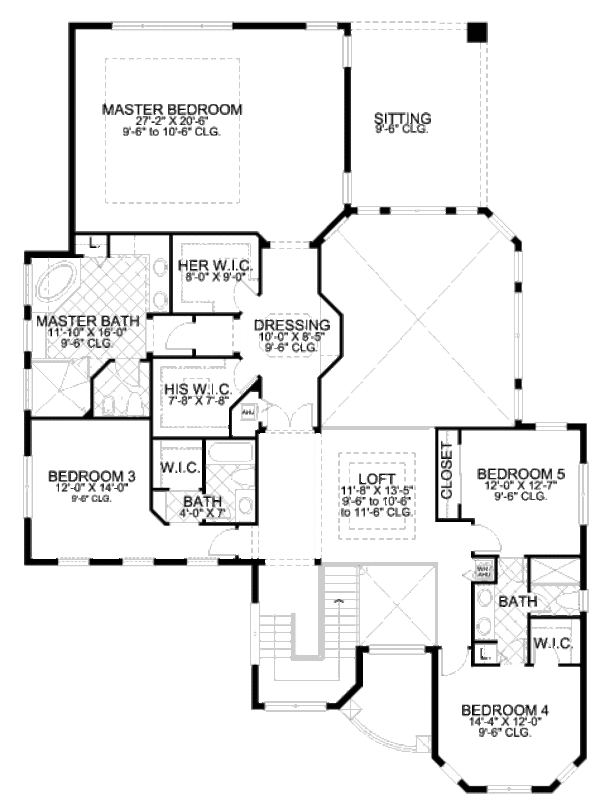 Mediterranean Floor Plan - Upper Floor Plan #420-168