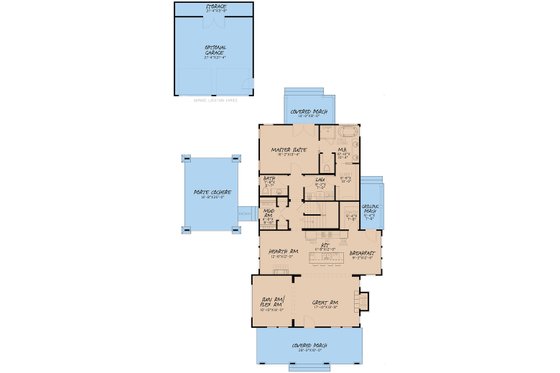 Floor Plan - Main Floor for Country House Plan #923-149 - 3 bed, 3.5 bath
