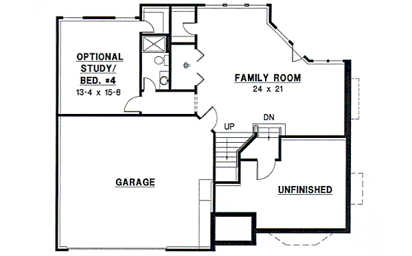 Traditional Floor Plan - Lower Floor Plan #67-663